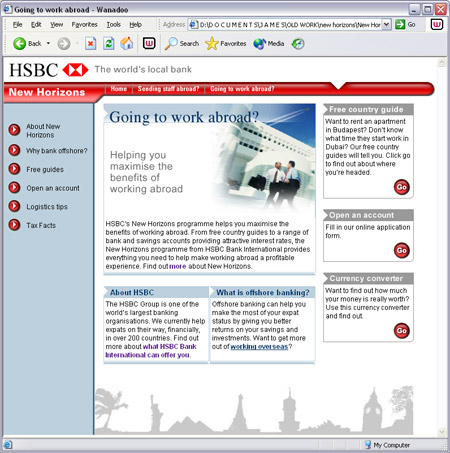 HSBC Microsite - 2002